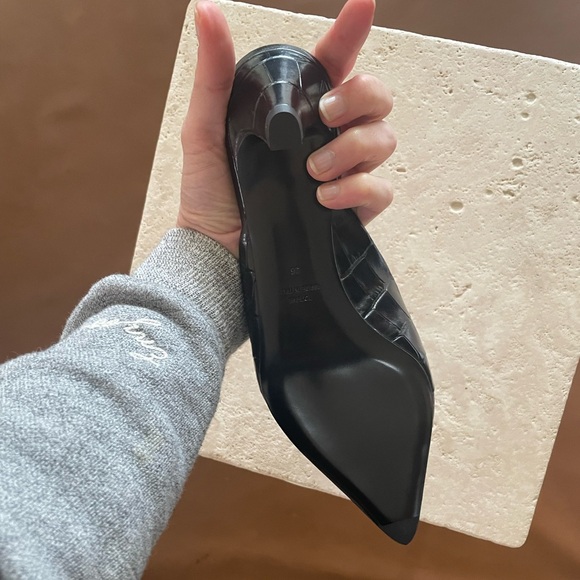 NWT TOTÊME Logan 50MM Croco Mules in Black Croc - Picture 6 of 6